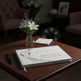 Personalised Memory Funeral Book Remembrance Guest Book With Lavender Hard Cover 80 Pages Guest Book ukgiftstoreonline