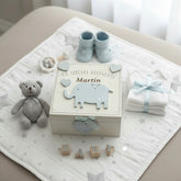 Personalised Baby Boy wooden Engraved Memories Keepsake Box Vintage Style