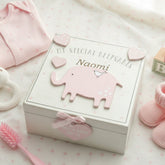 Personalised Baby Girl Engraved wooden Memories Keepsake Box Vintage Style Keepsake Memory Box ukgiftstoreonline