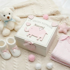 Personalised Baby Girl Engraved wooden Memories Keepsake Box Vintage Style Keepsake Memory Box ukgiftstoreonline