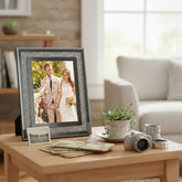 Crushed Crystals Photo Frame Silver Mirrored Crushed Jewel Crystal Diamante Picture Frame 5x7 Inch ukgiftstoreonline