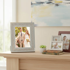 Crushed Crystals Photo Frame Silver Mirrored Crushed Jewel Crystal Diamante Picture Frame 5x7 Inch ukgiftstoreonline