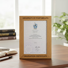 Personalised Engraved Wooden Graduation Certificate Holder Frame Gift A4 Size