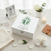 Personalised Christening Wooden Keepsake Wooden Box With Cross and Eucalyptus Keepsake Wooden Box ukgiftstoreonline