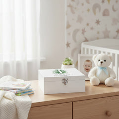 Personalised Christening Wooden Keepsake Wooden Box With Cross and Eucalyptus Keepsake Wooden Box ukgiftstoreonline