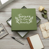 Forever In Our Hearts Olive Green Memorial Remembrance Photo Album 50 x 6 by 4 Inch Photos photo album ukgiftstoreonline