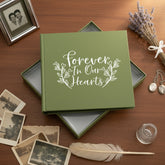 Forever In Our Hearts Olive Green Memorial Remembrance Photo Album 50 x 6 by 4 Inch Photos photo album ukgiftstoreonline