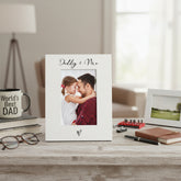White Portrait Picture Photo Frame Daddy and Me With Love Heart ukgiftstoreonline