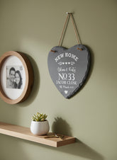 New Home Gift House Warming Personalised Slate Heart Personalised Gifts ukgiftstoreonline