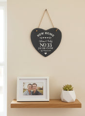 New Home Gift House Warming Personalised Slate Heart Personalised Gifts ukgiftstoreonline