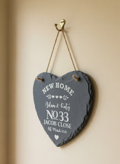 New Home Gift House Warming Personalised Slate Heart Personalised Gifts ukgiftstoreonline
