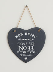 New Home Gift House Warming Personalised Slate Heart Personalised Gifts ukgiftstoreonline