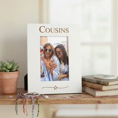 Cousins Engraved White Wooden Portrait Picture Photo Frame Gift Family Photo frame ukgiftstoreonline