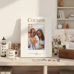 Cousins Engraved White Wooden Portrait Picture Photo Frame Gift Family Photo frame ukgiftstoreonline