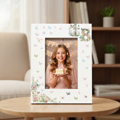 18th Birthday Photo Picture Frame Gift For Her With Butterflies and Flowers