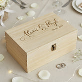 Wooden Personalised Keepsake Memory Box Box Wedding Anniversary Keepsake Wedding Memory box Raised Words