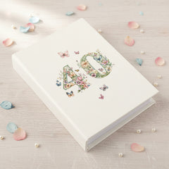 40th Birthday Photo Album Gift For Her 100 Photos 6"x4" Butterflies and Flowers Personalised Photo Album ukgiftstoreonline