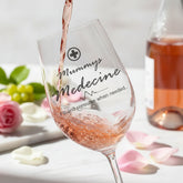 GIFT FOR MUM - Mummy's Medicine Wine Glass For Stressed Mums Personalised Wine Glasses ukgiftstoreonline