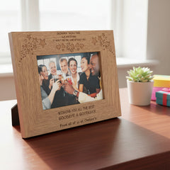 Personalised Sorry You're Leaving Work Colleague Wooden finish Photo Frame Photo Frame ukgiftstoreonline 4 x 6