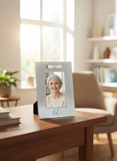 Personalised 60th Birthday Photo Frame Silver Glitter Gift Birthday Photo Frame ukgiftstoreonline
