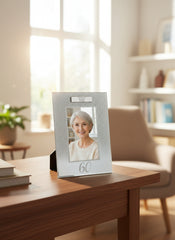 Personalised 60th Birthday Photo Frame Silver Glitter Gift Birthday Photo Frame ukgiftstoreonline