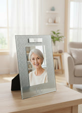 Personalised 60th Birthday Photo Frame Silver Glitter Gift Birthday Photo Frame ukgiftstoreonline