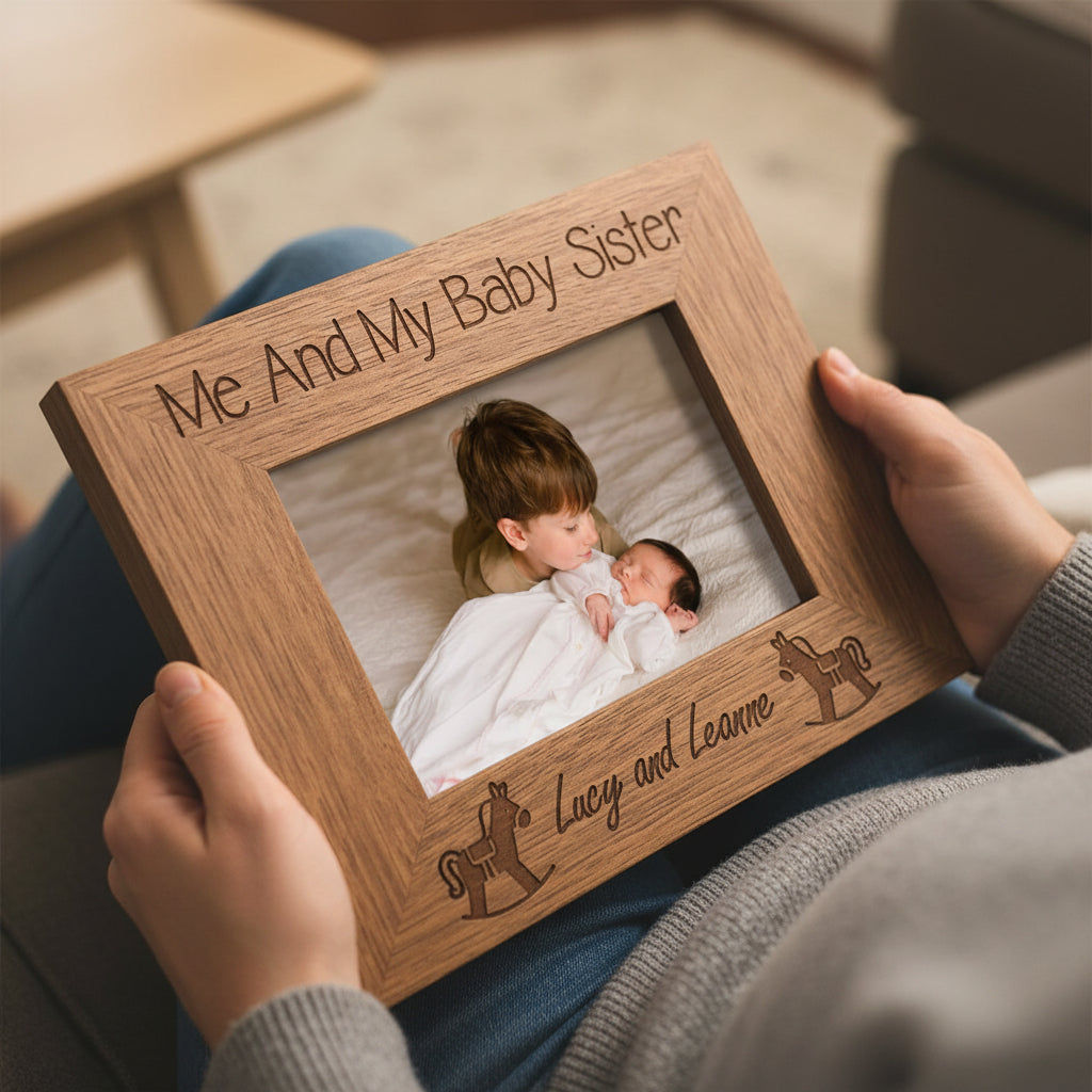 Personalised Me and My Baby Sister Engraved Photo Frame Sister Photo Frame ukgiftstoreonline