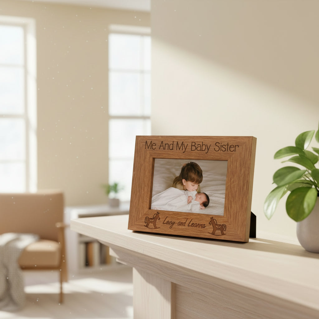 Personalised Me and My Baby Sister Engraved Photo Frame Sister Photo Frame ukgiftstoreonline