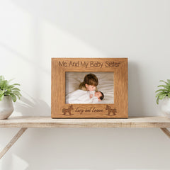 Personalised Me and My Baby Sister Engraved Photo Frame Sister Photo Frame ukgiftstoreonline