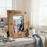 Personalised Beach Themed Holiday Engraved Portrait Wooden Photo Frame Gift Photo Frame ukgiftstoreonline
