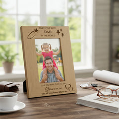 Personalised Simply The Best Dad Engraved Wooden Photo Frame Gift Photo Frame ukgiftstoreonline