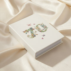 70th Birthday Photo Album Gift For Her 100 Photos 6"x4" Butterflies and Flowers Personalised Photo Album ukgiftstoreonline