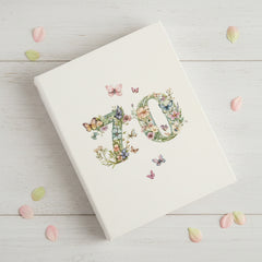 70th Birthday Photo Album Gift For Her 100 Photos 6"x4" Butterflies and Flowers Personalised Photo Album ukgiftstoreonline