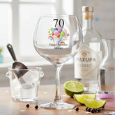Personalised Any Age Birthday Cocktail Gin Glass Gift With Balloons Personalised Gin Glasses ukgiftstoreonline