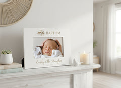 Personalised Baptism Day Photo Frame Gift With Church Sketch Photo Frame ukgiftstoreonline