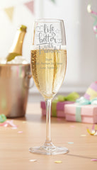 Gift For Friend Personalised Engraved Champagne Prosecco Glass Flute