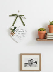 Personalised Mother Of The Groom Gift Hanging Wooden Heart wedding horseshoe ukgiftstoreonline
