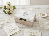 Personalised Rustic Wooden Wedding Keepsake Memory Box With Velvet Bow Personalised Box ukgiftstoreonline