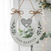 Wedding 'You and Me' 'Just Married' Wooden Horseshoe with Hearts wedding horseshoe ukgiftstoreonline