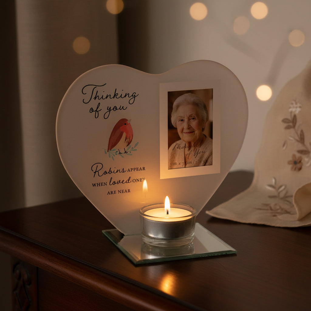 Thinking Of You Memorial Heart Shaped Tea Light Candle Holder Tea Light Holder ukgiftstoreonline