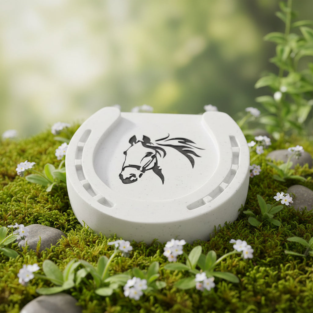 Horseshoe Memorial Plaque - Horse Memorial Stone - Horse Pet Remembrance Tribute Tea Light Holder ukgiftstoreonline
