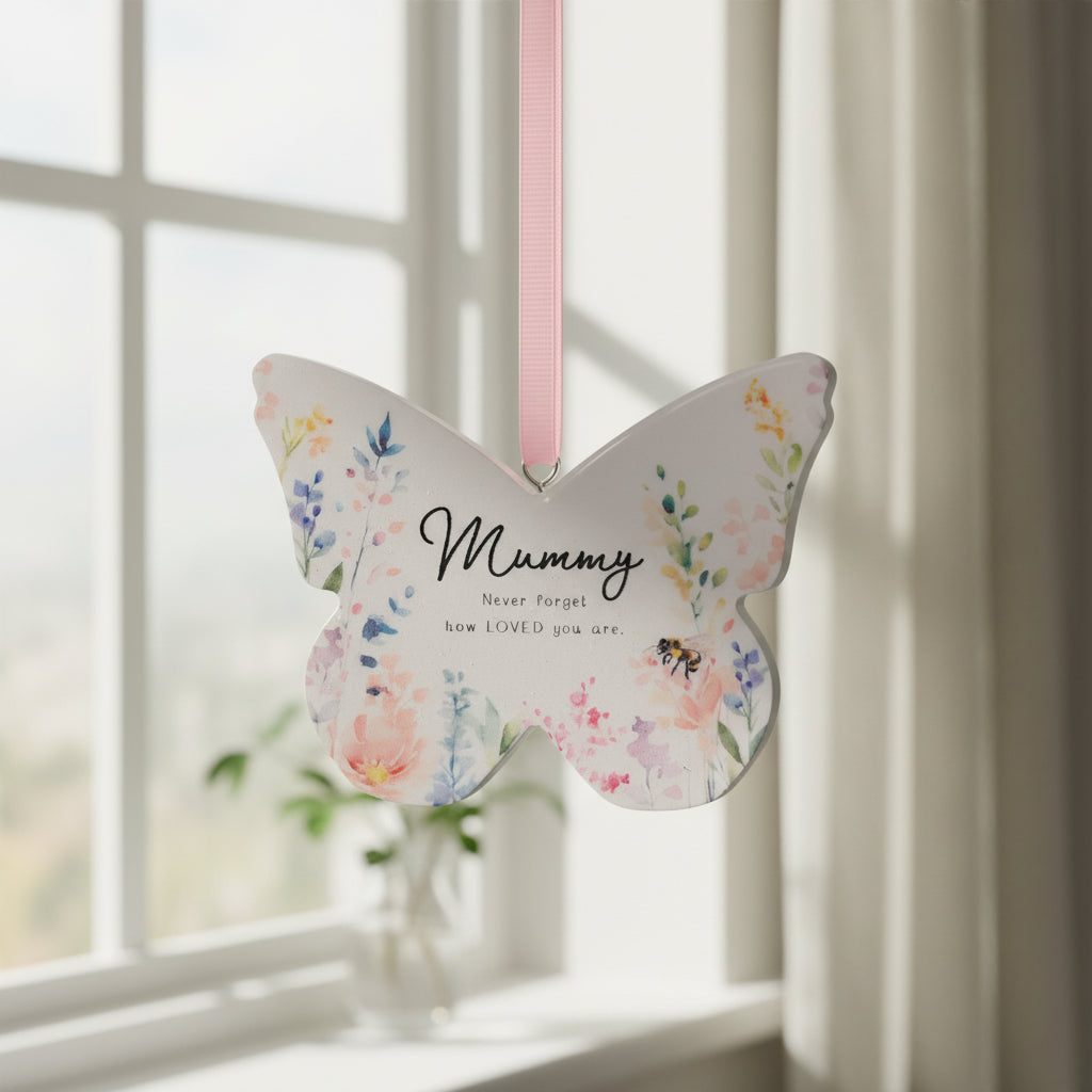 Mummy Gift Hanging Butterfly - Never Forget How Loved You Are wedding horseshoe ukgiftstoreonline