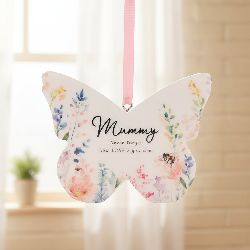Mummy Gift Hanging Butterfly - Never Forget How Loved You Are wedding horseshoe ukgiftstoreonline