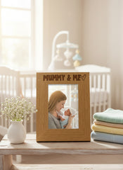 Oak Picture Photo Frame Mummy & Me Heart Gift Portrait Photo Frame ukgiftstoreonline