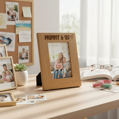 Engraved Wood Picture Photo Frame Mummy & Us Heart Gift Portrait Photo Frame ukgiftstoreonline 4 x 6 Inch