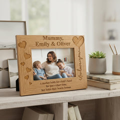 Personalised We Love You Mummy Photo Frame Engraved Oak wood finish Photo Frame ukgiftstoreonline 8 x 10 Inch