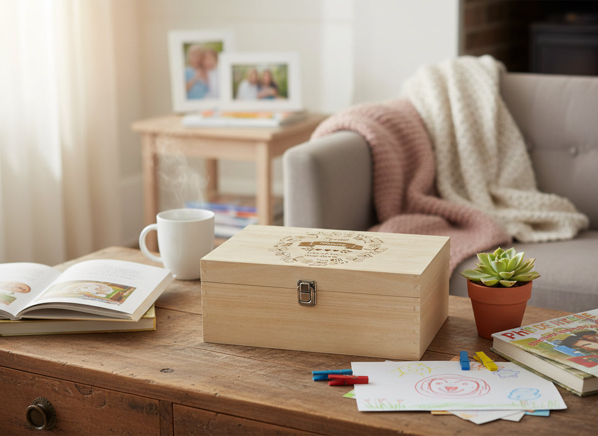 Special Mummy Gift Personalised Engraved Large wooden Keepsake Box Keepsake Memory Box Raised Words