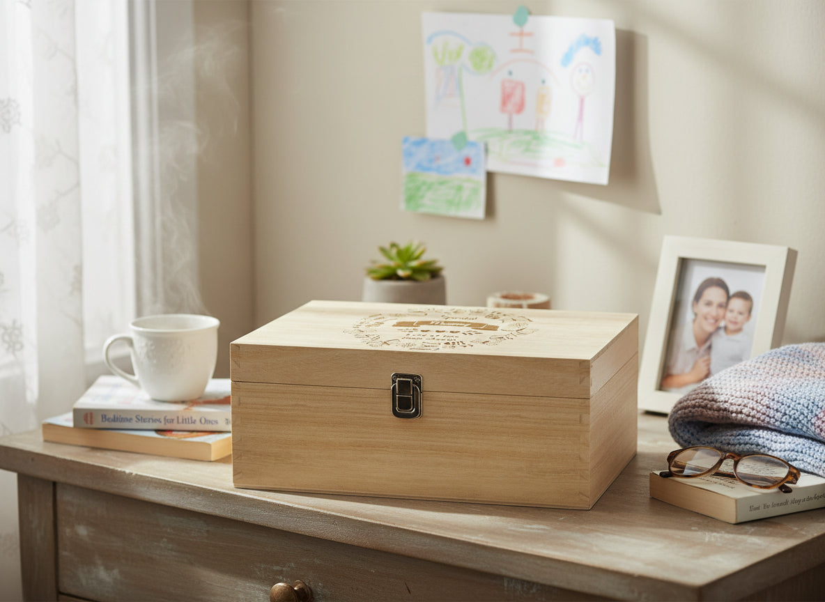 Special Mummy Gift Personalised Engraved Large wooden Keepsake Box Keepsake Memory Box Raised Words