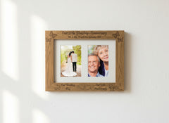 Personalised Our 50th Anniversary Engraved Double Wooden Photo Frame Gift Anniversary Photo Frame ukgiftstoreonline