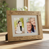 Personalised Our 50th Anniversary Engraved Double Wooden Photo Frame Gift Anniversary Photo Frame ukgiftstoreonline